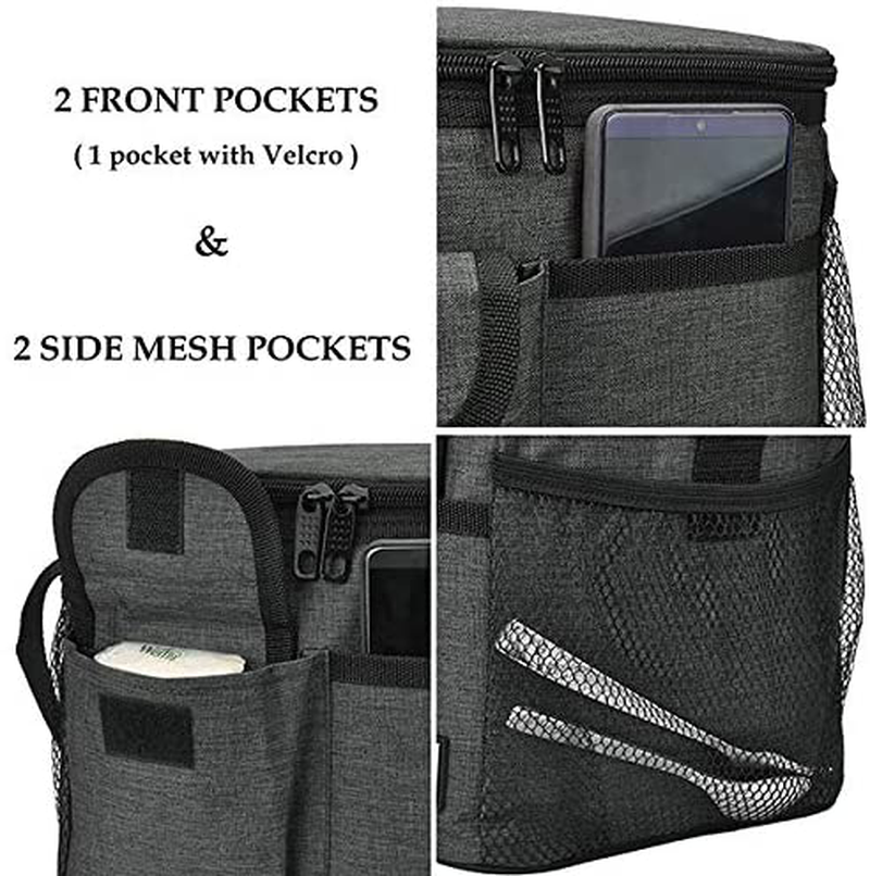 Insulated Lunch Box for Women Men, Leakproof Thermal Reusable Lunch Bag with 4 Pockets for Adult & Kids, Lunch Bag Cooler Tote for Office Work by Tirrinia, Black