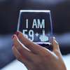 59 + 1 Middle Finger - 60th Birthday Stemless Wine Glass for Women & Men - Cute Funny Wine Gift Idea - Unique Personalized Bday Glasses for Best Friend Turning 60 - Drinking Party Decoration