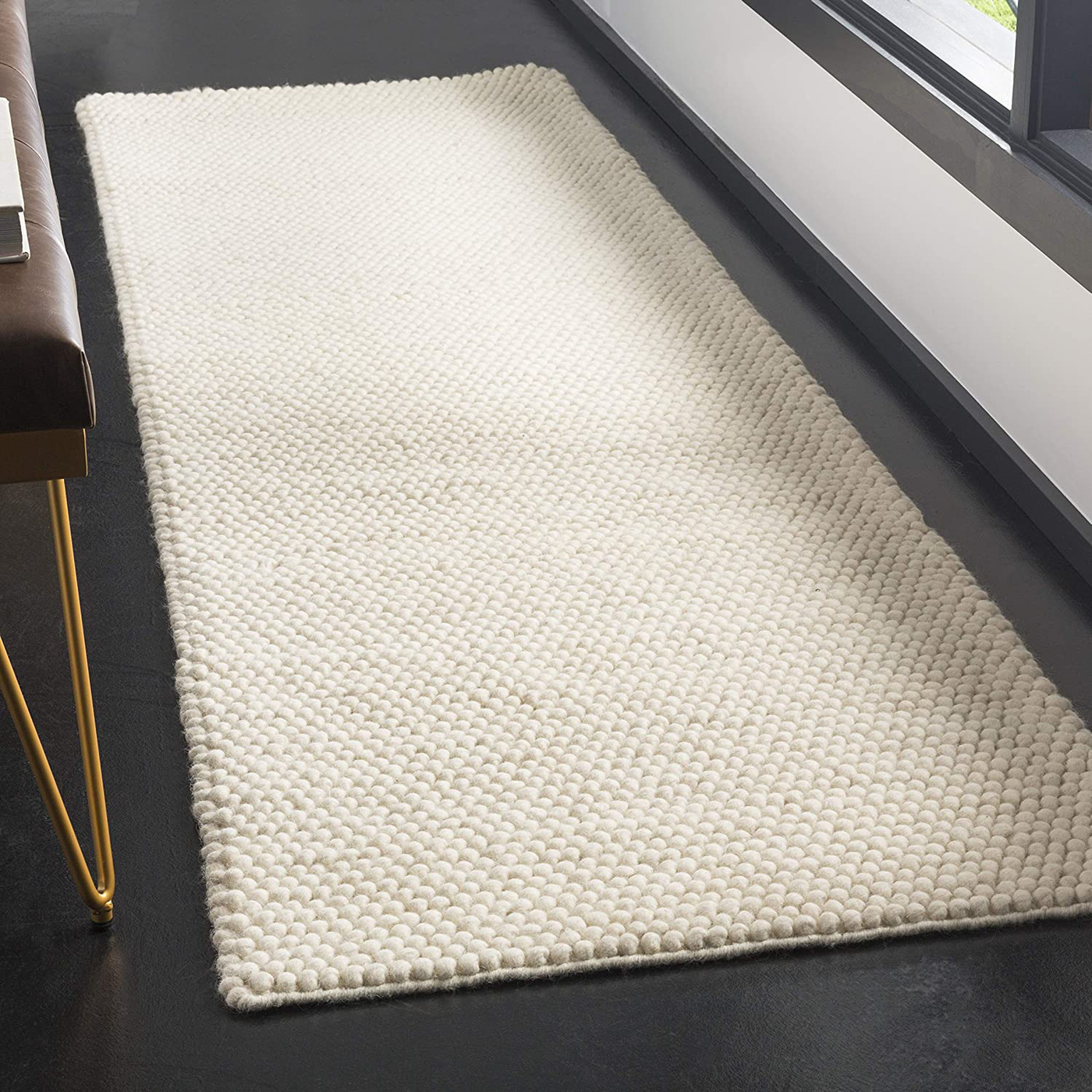 Safavieh Natura Collection NAT620A Handmade Premium Wool Runner, 2' x 6' , Ivory