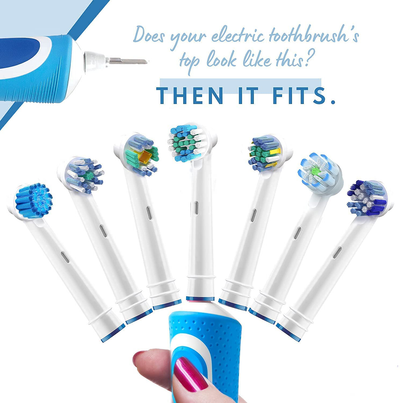 Replacement Brush Heads for Oral B Braun- Compatible with Oral-B White, Power, Clean, Kids, Soft, Black, Action, and more