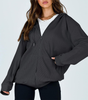 Cowasto Women's Casual Zip Up Hoodie Jacket Long Sleeve Waffle Hooded Sweatshirt With Pockets