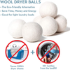 Wool Dryer Balls 6-Pack, XL Size, 100% Organic New Zealand Wool, Reusable and Handmade. Natural Fabric Softener, Reduce Wrinkles and Decrease Drying Time (White)