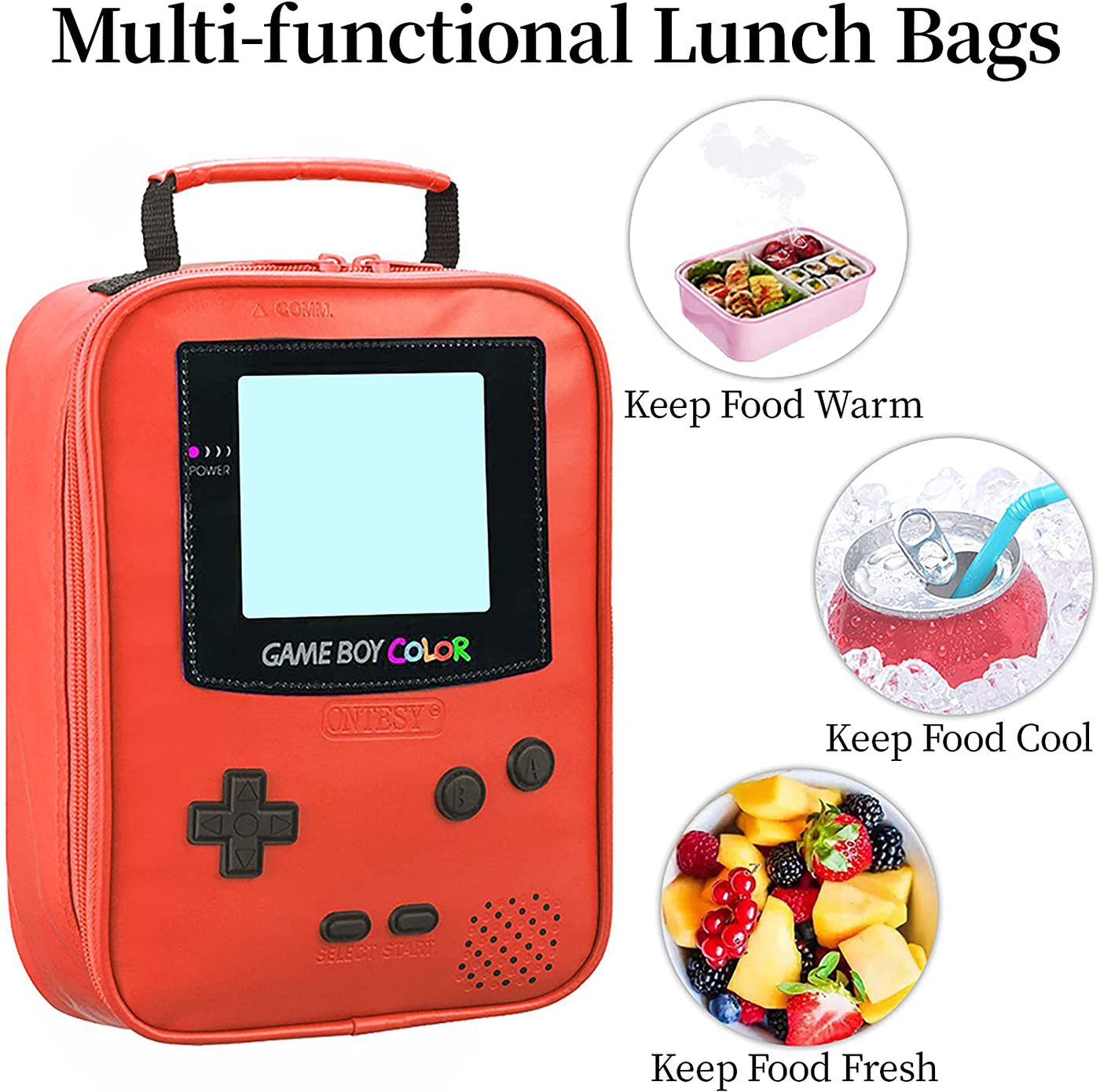 Boy Lunch Box,Kids Lunch Bags Insulated Leather Lunchbag Small Lunch Tote Waterproof Lunch Boxes for Boy Girl Teen