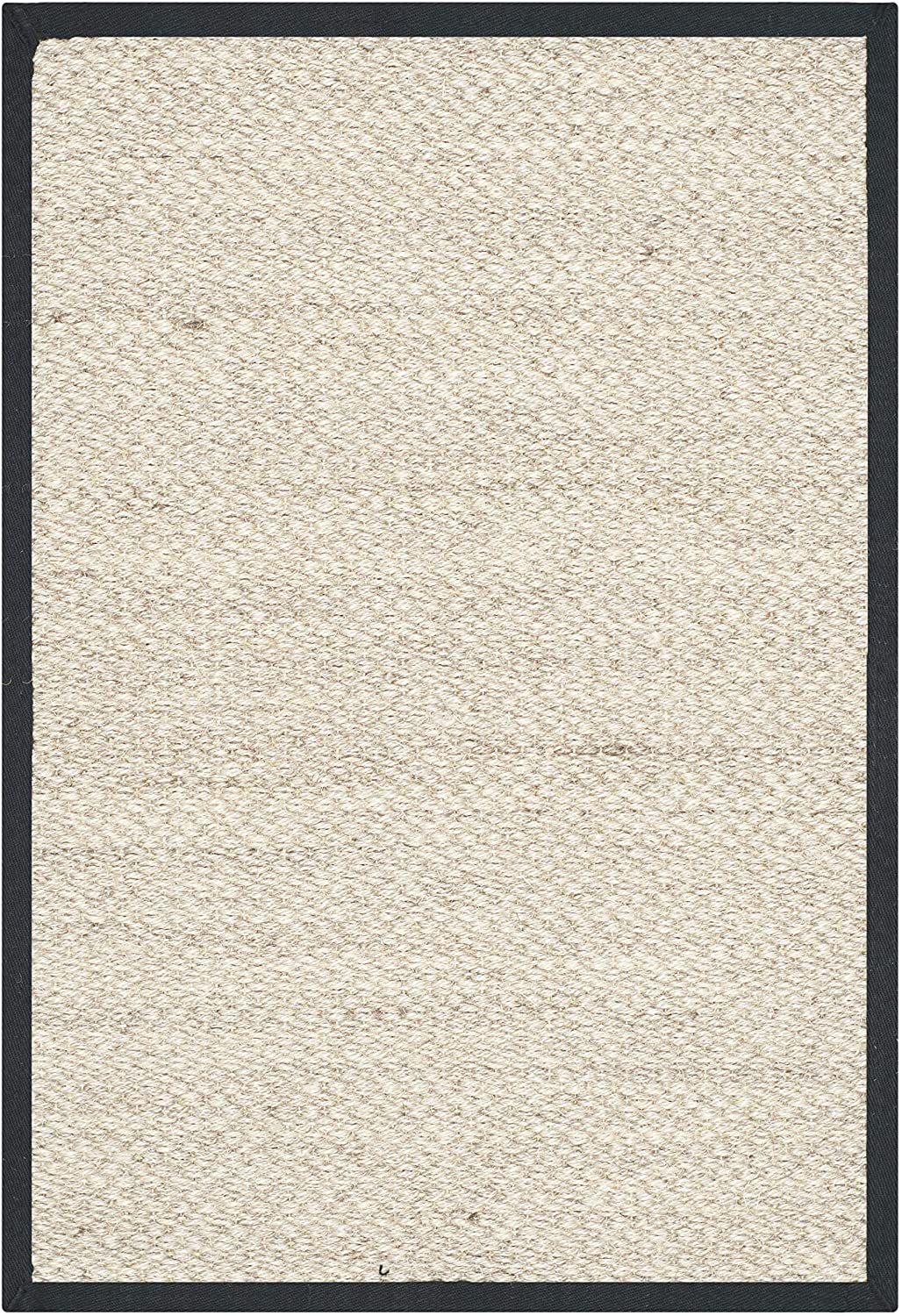 Safavieh Natural Fiber Collection NF143A Border Sisal Accent Rug, 2'6" x 4', Marble / Black