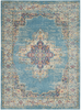 Nourison Passion 5' x 7' Ivory Light Blue Area Rug, 5'3" x 7'3", 7 Feet