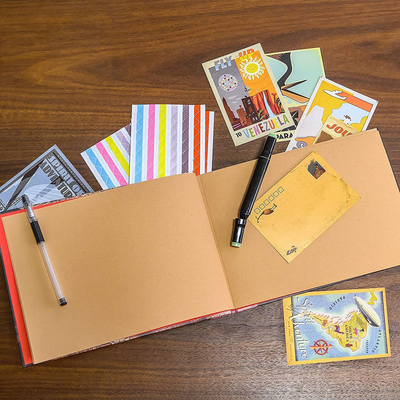 T-HAOHUA Anniversary Photo Album Scrapbook - Our Adventure Book Wedding Photo Album Scrapping 11.6"x7.5" inches, 80 Pages - Includes Bonus 5 Postcards and 5 Self-Adhesive Photo Corners