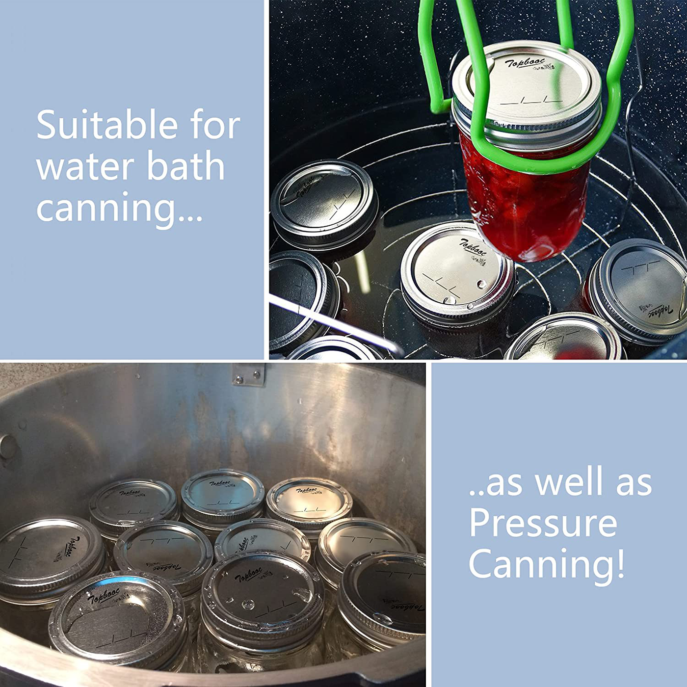 300-Count,Regular Mouth Canning Lids for Ball, Kerr Jars - Split-Type Metal Mason Jar Lids for Canning - Food Grade Material, 100% Fit & Airtight for Regular Mouth Jars