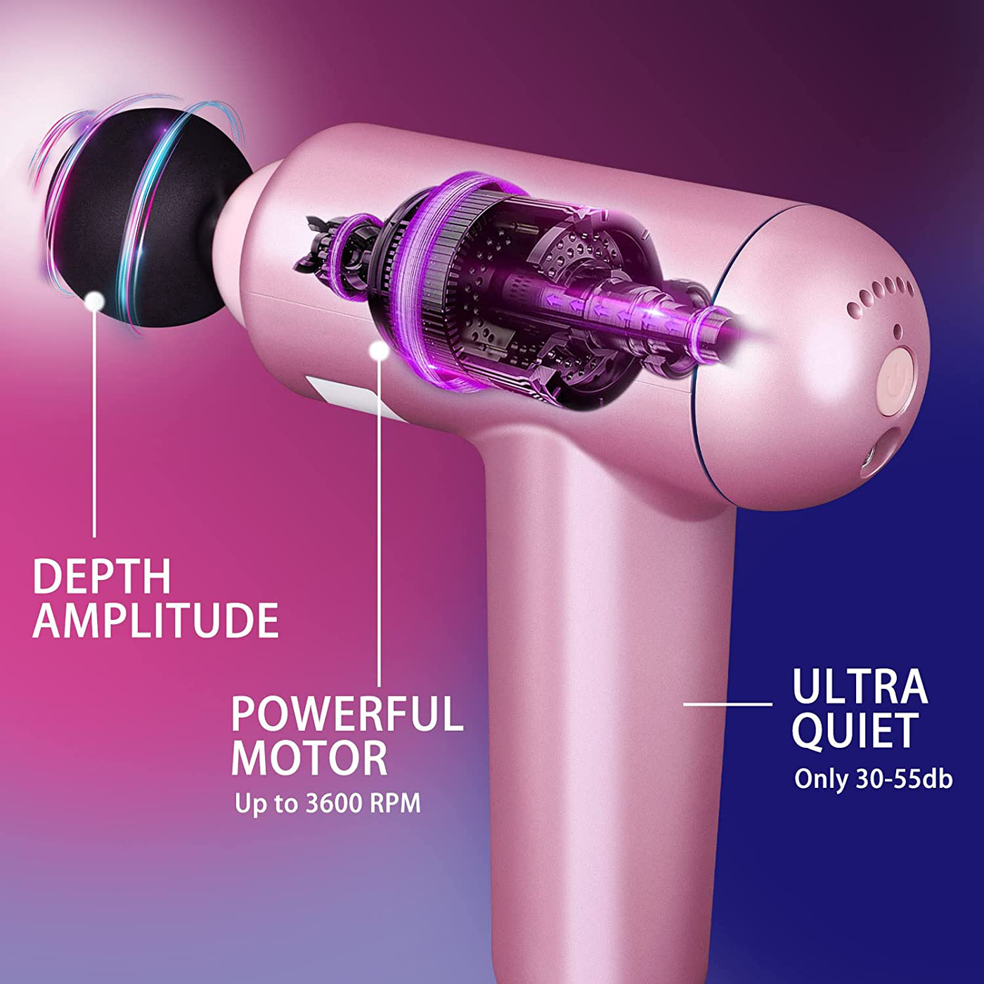 Handheld Therapy Massaging Gun for Neck Back Pain Relief with 6 Speeds and USB Charging