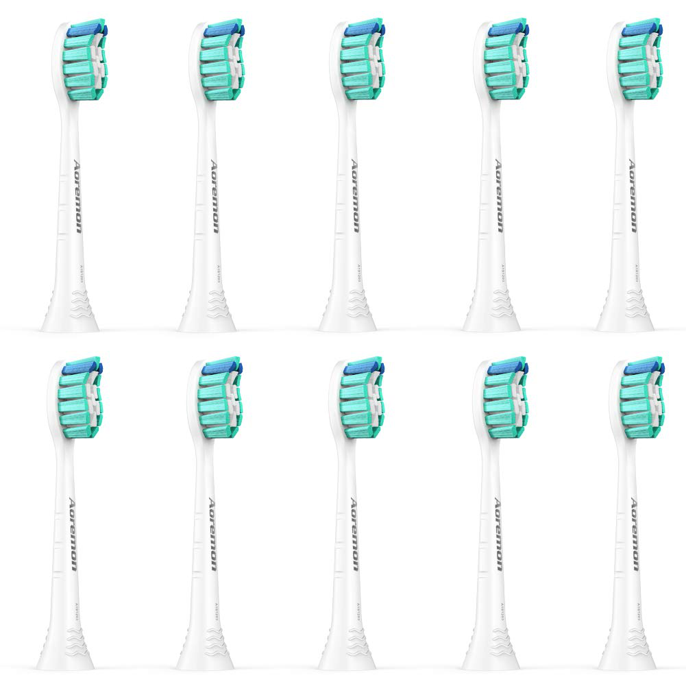 Aoremon Replacement Toothbrush Heads for Philips Sonicare HX9023/65, 10 Pack (Green)