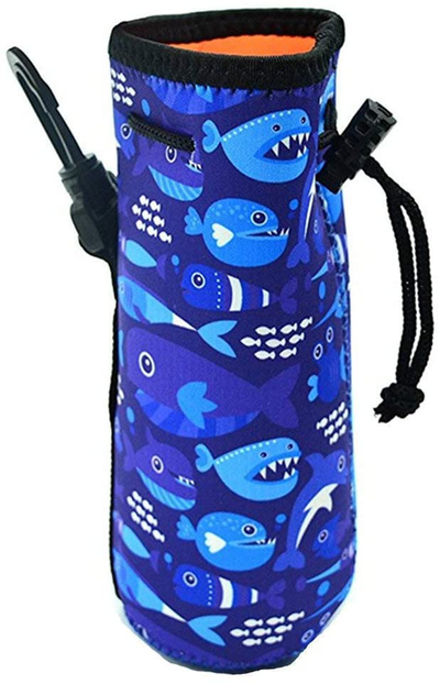 Orchidtent Water Bottle Sleeve, Protable Neoprene Insulated Water Bottle Cooler Cooler Carrier Cover Sleeve Tote Bag Pouch Holder Strap for Kid Children Women Men Biker