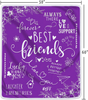 Pinata Best Friend Blanket, Cozy & Soft Throw Blankets, Best Friend Birthday Gifts for Women, Friendship Gifts for Teen Girls, BFF, Bestie Valentine’s Day Gifts, Purple Blanket 50" X 60"