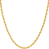 2mm Rope Chain Necklace 24k Real Gold Plated for Women and Men