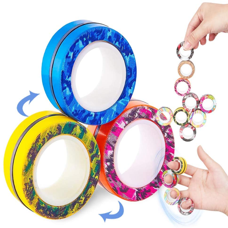 Set of 3 Magnetic Rings Fidget Spinner Game