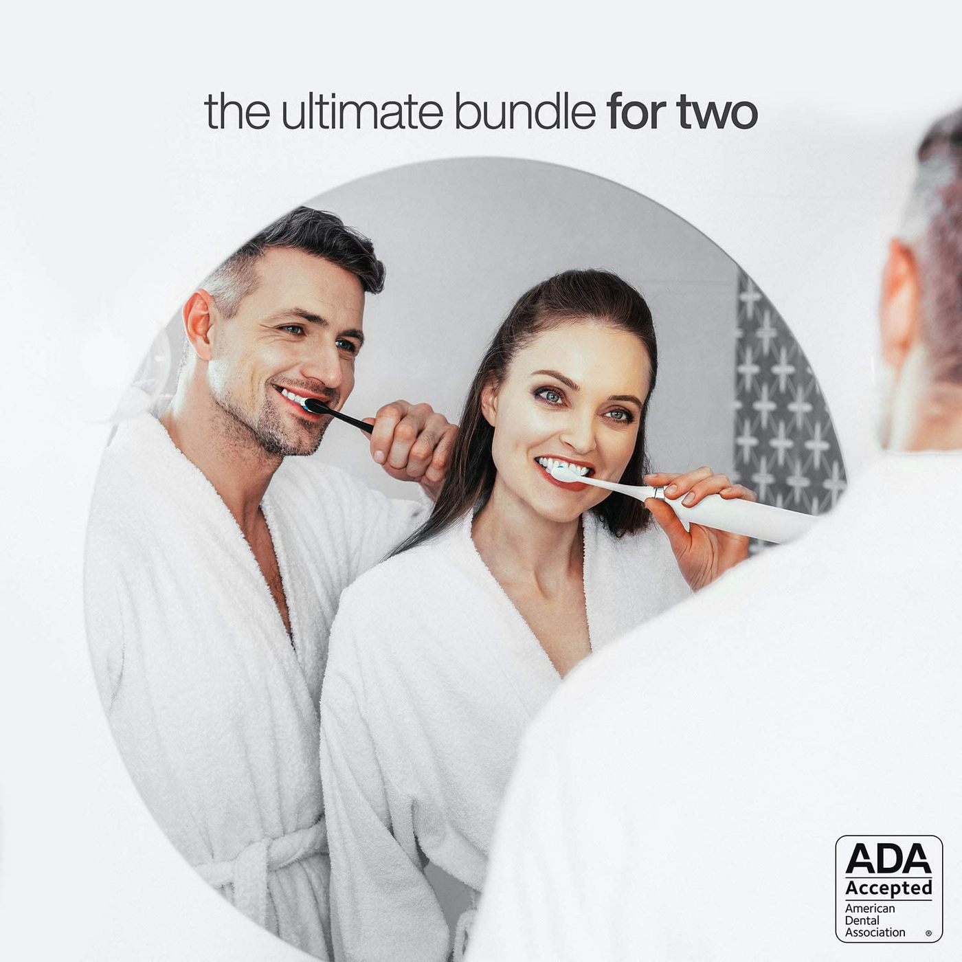 Ultra Whitening 40,000 VPM Electric Smart ToothBrushes 4 Modes with Smart Timers - 10 ProFlex Brush Heads & 2 Travel Cases