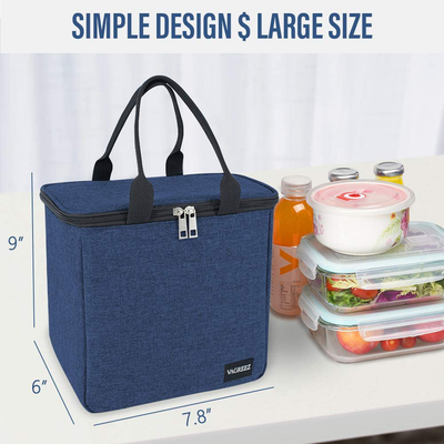 VAGREEZ Lunch Bag, Insulated Lunch Bag Large Waterproof Lunch Tote Bag for Men & Women (Navy)