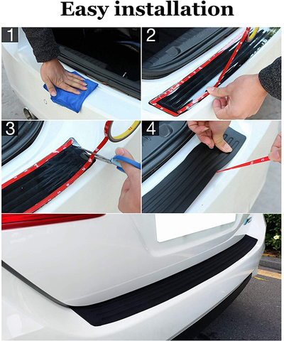 Trunk Rubber Protection- Strip Universal Black Anti-Scratch Resistant Trunk Door Sill Protector Exterior Car Accessories, (35.8Inch)