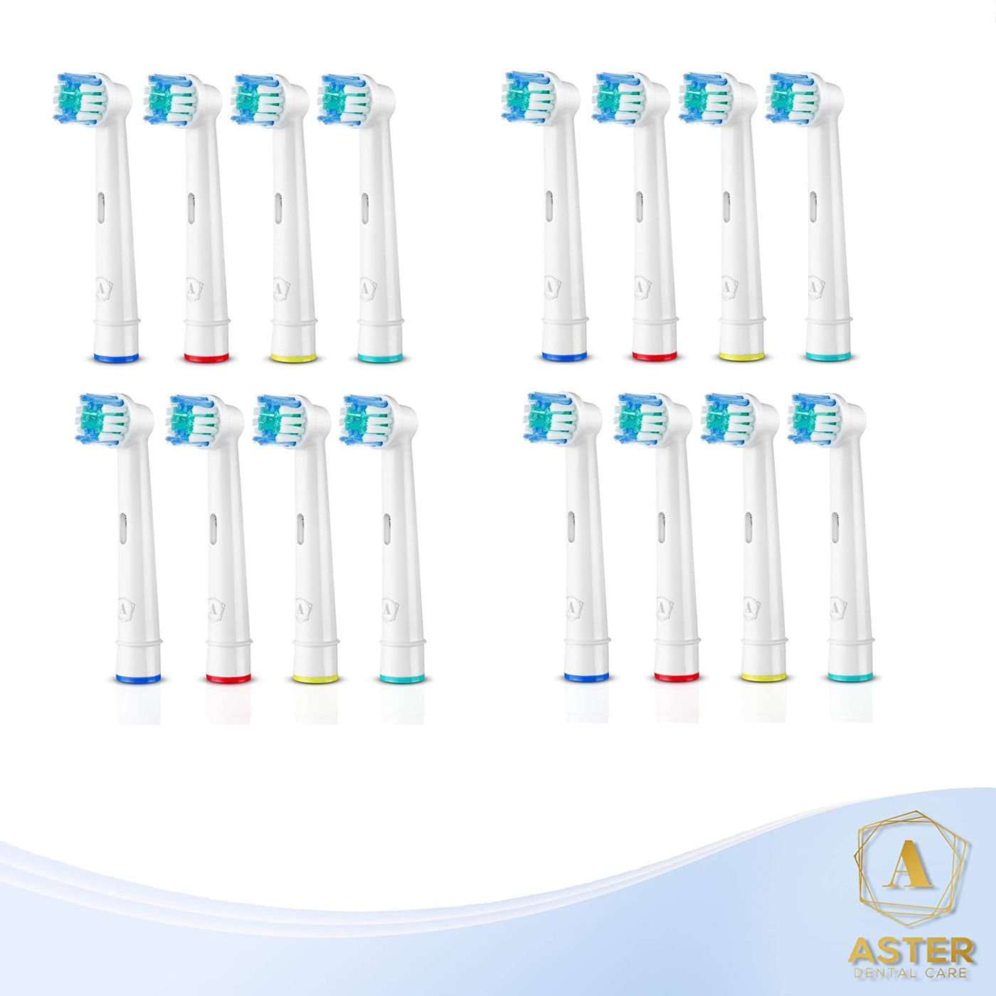 Aster Electric Toothbrush Replacement Heads 16 Pack Compatible Oral B Braun Replacement Brush Heads