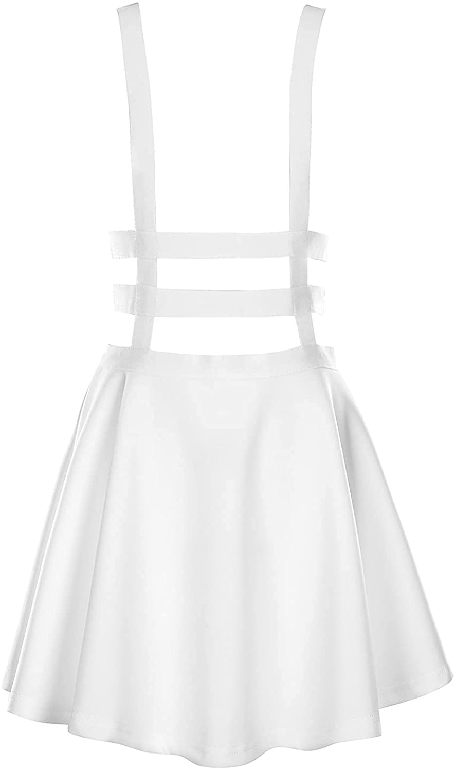 EXCHIC Women's Braces Skirt Pleated A-Line Suspender Mini Skirt