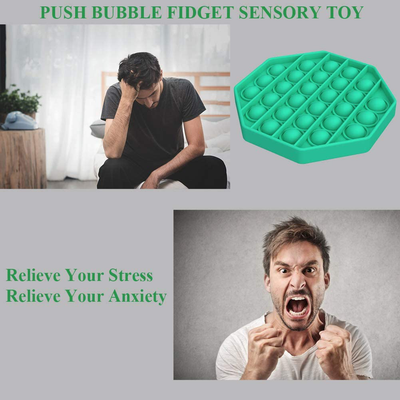 Fidget Toys Push Pop Bubble Fidget Sensory Toy - Special Needs Anxiety Stress Reliever for Adults, Durable Silicone Squeeze Sensory Toy