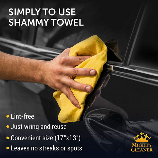 2 Pack Super Absorbent Premium Mini Chamois Cloth With Bonus Shammy Towel 