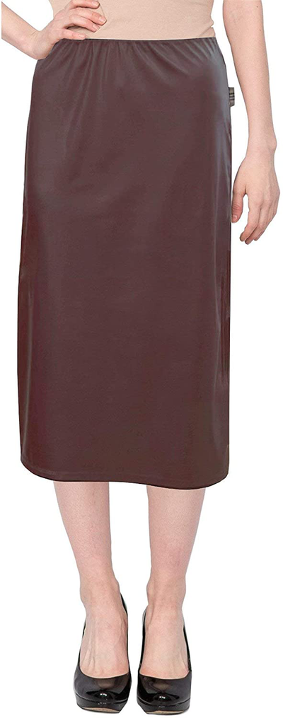 Baby'O Women's Basic Modest 26" Below The Knee Length Stretch Knit Straight Skirt