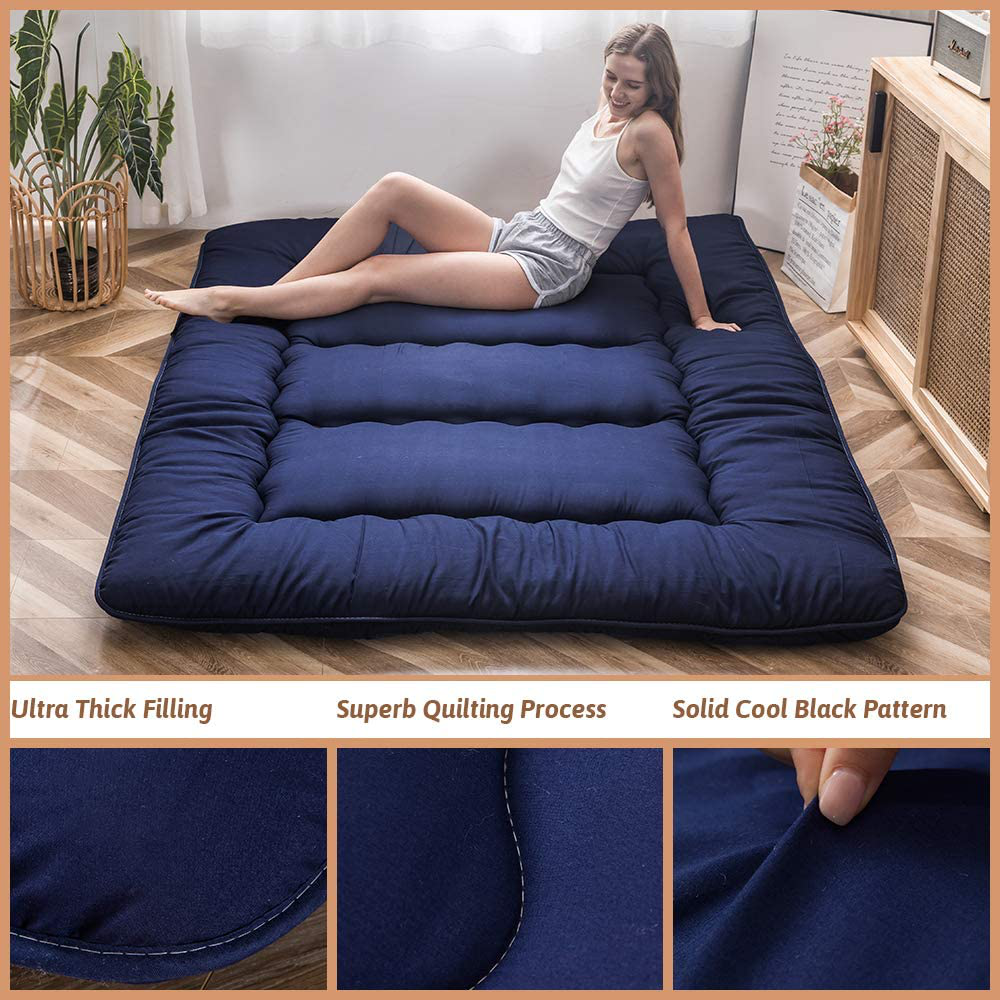 Futon Mattress Twin Size Japanese Floor Mattress, Thicken Tatami Mat Sleeping Pad Roll Up Mattress Guest Mattress Foldable Couch Bed Mattress Pad, Green