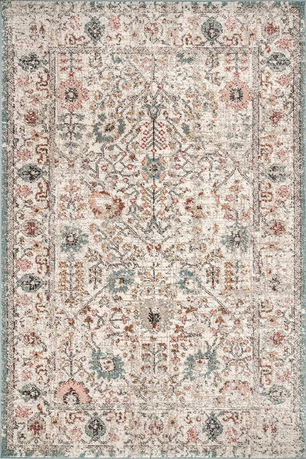 nuLOOM Rose Persian Vintage Area Rug, 3' x 5', Beige