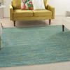 Nourison Essentials Solid Contemporary Blue Green 5' Square Area Rug , 5'xsquare