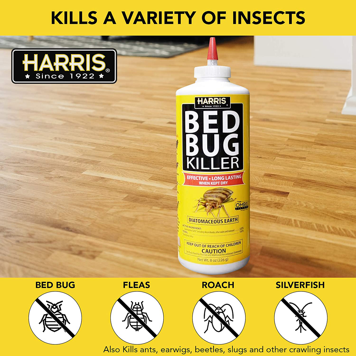 HARRIS Bed Bug Killer, Diatomaceous Earth (1/2lb)