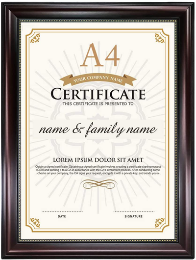 GraduationMall 8.5x11 Certificate Diploma Frame,Solid Wood & UV Protection Acrylic,Cherry Finish with Gold Trim