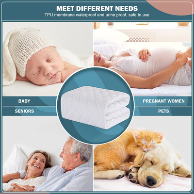 UNILIBRA 100% Waterproof Quilted Mattress Pad Twin Size, 6''-19'' Deep Pocket Fitted Mattress Protector Cover, Breathable, Hollow Cotton Alternative Filling Mattress Topper