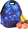 iColor Blue Shining Stars Boys Girls Kids Insulated School Travel Outdoor Thermal Waterproof Carrying Lunch Tote Bag Cooler Box Neoprene Lunchbox Container Case