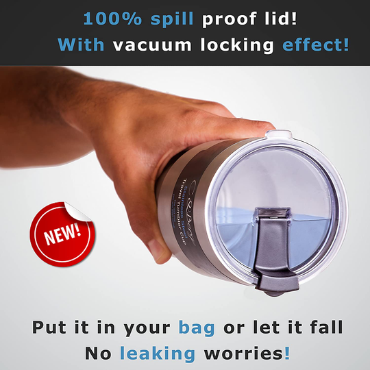 1 Yeti Lids 20/10 oz Spill Proof - No Leak Splash Resistant Vacuum Replacement Black Locking Closure 1 Lid for Tumbler, Fits Ozark Lids Open/Close 3 Inch Diameter by C&Berg