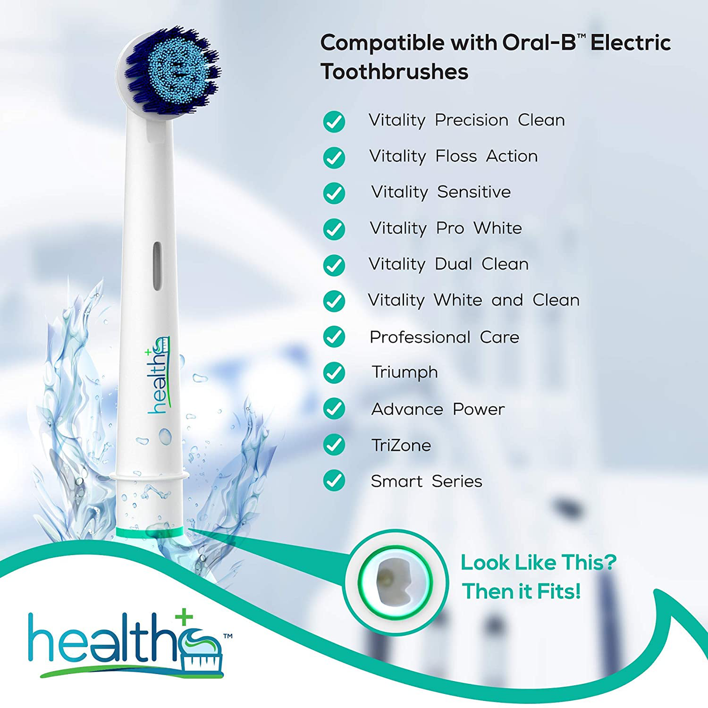 Compatible with Oral-B Electric Toothbrush Sensitive Replacement Head Generic - 8-Pack | Gentle-Action Tooth Brush Heads with Dupont Bristles