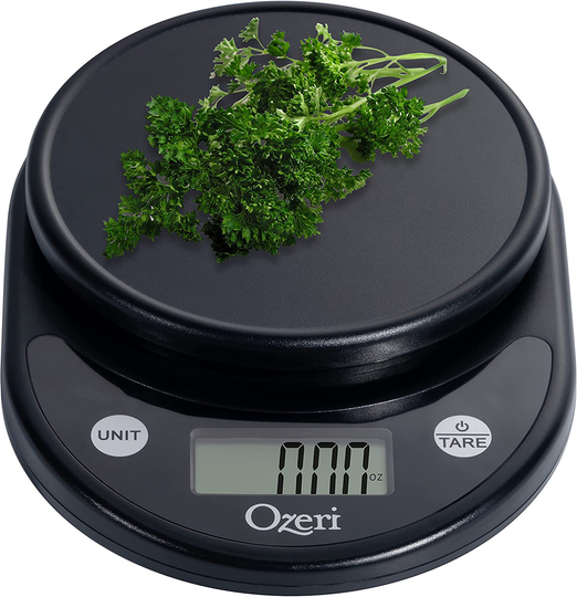 Ozeri ZK14-AB Pronto Digital Multifunction Kitchen and Food Scale, Standard, Silver On Black