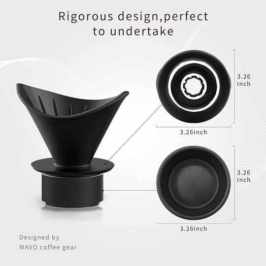 MAVO Coffee Dripper Pour Over Coffee Maker - Ceramic, Slow Brewing Coffee Accessories for Cafe, Home, Restaurants - Wing Design for V01 V02 Filter Paper - Perfect for Pour Over