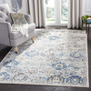 Safavieh Madison Collection MAD611A Boho Chic Floral Medallion Trellis Distressed Non-Shedding Stain Resistant Living Room Bedroom Area Rug, 3' x 5', Ivory / Aqua