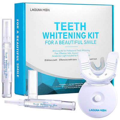 Lagunamoon teeth whitening kit, teeth whitening gel with LED light