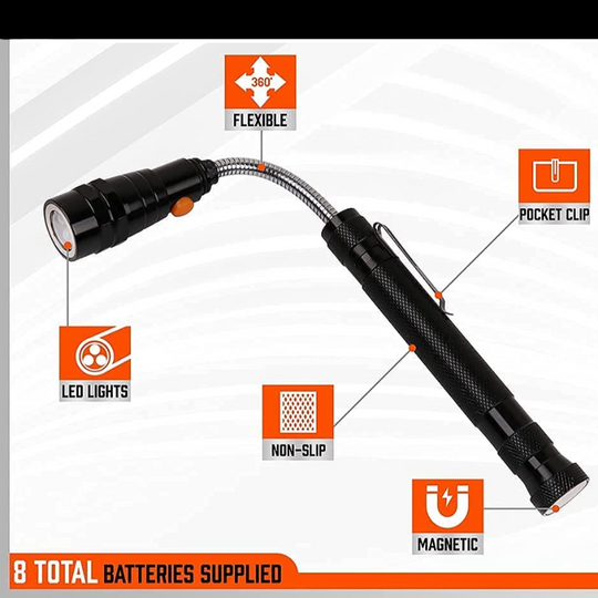3 Piece Telescoping Magnetic Pickup Tool with LED Lights