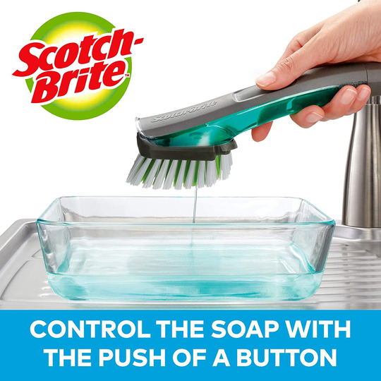 Scotch-Brite Advanced Soap Control Dishwand Brush, Easy On Hands, Antimicrobial, Long Lasting and Reusable