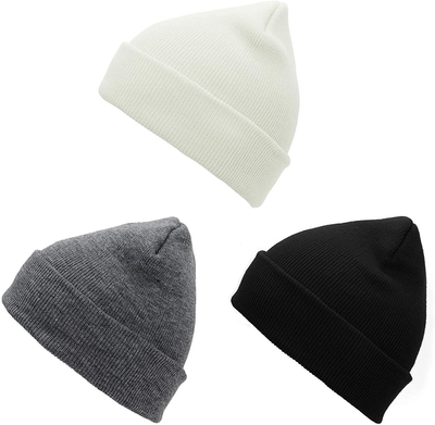 American Trends Winter Beanie Men Wool Knit Fisherman Hat Women Cuffed Black Beanie Slouchy Skull Cap