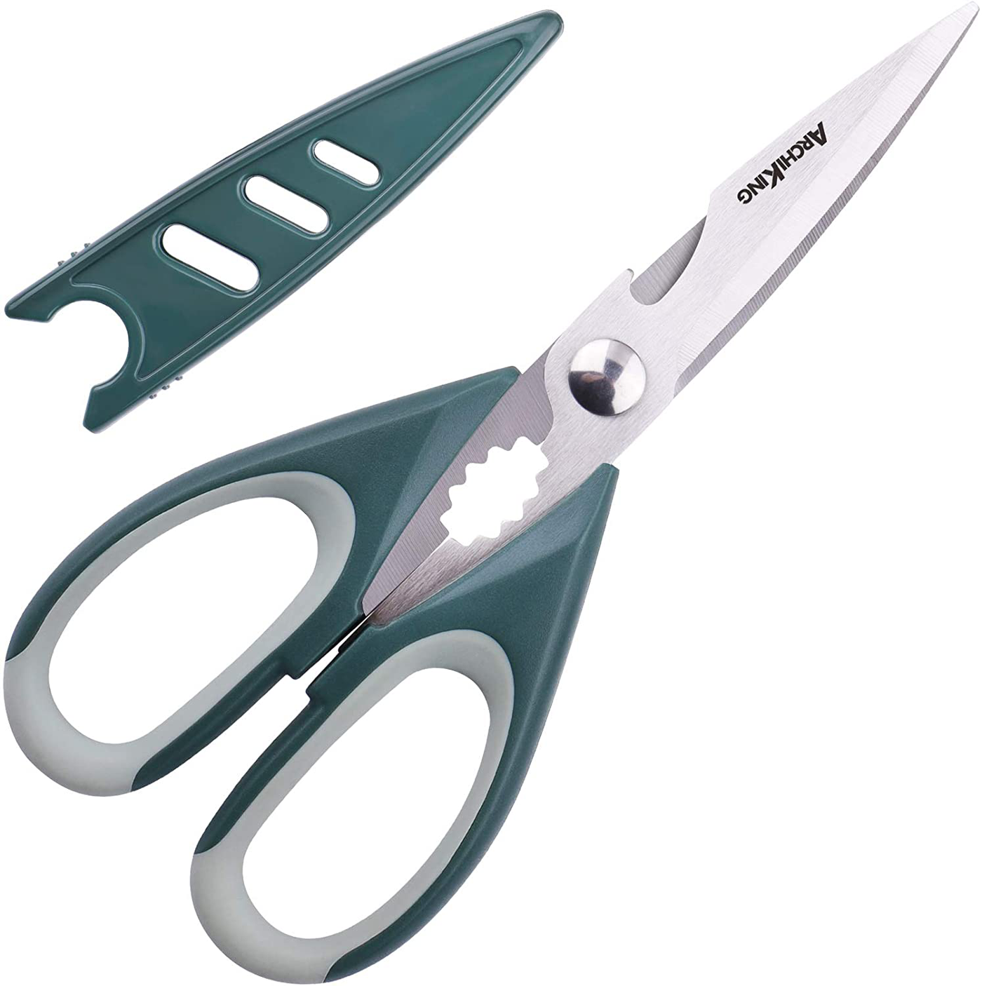 Kitchen Shears, ARCHIKING All-purpose Kitchen Scissors, Heavy Duty Sharp Cooking Shears Dishwasher Safe, Professional Stainless Steel Scissors for Food Meat Chicken Poultry Fish Vegetable