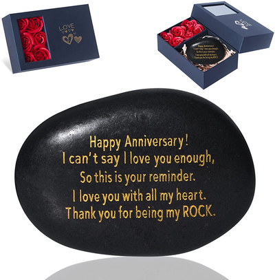 Couple Gifts, Wedding Gifts for Couple, Husband, Wife, Boyfriend or Girlfriend, Engraved Natural Rock Gift with Words Romantic Couple Gifts, Unique Birthday Gifts.