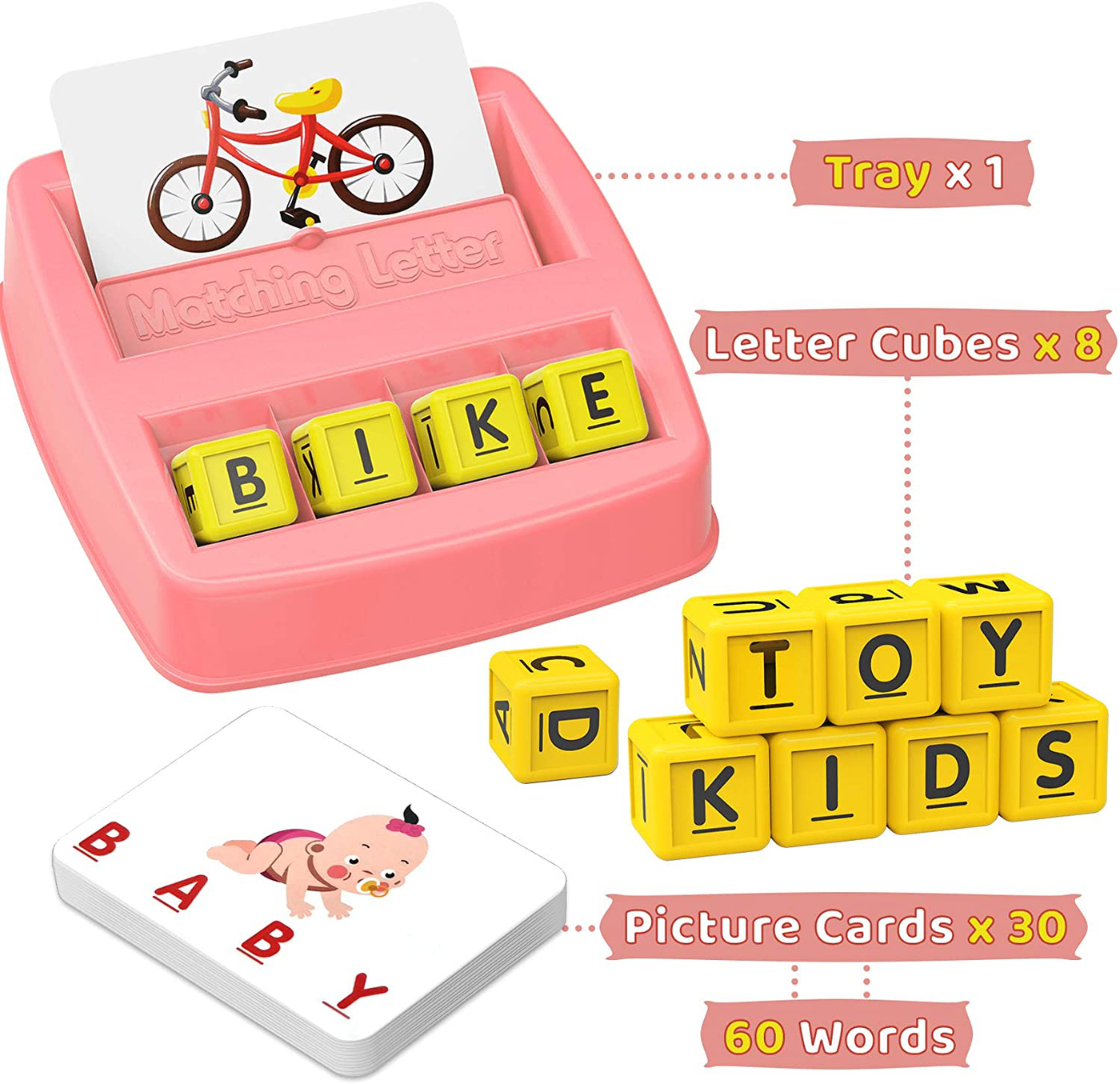 HahaGift Educational Toys for 3-5 Year Old Boy Girl Gifts, Matching Letter Learning Games Activities, Ideal Christmas Birthday Gift for Toddler Kids Age 2 3 4 5 Year Olds Boys Girls
