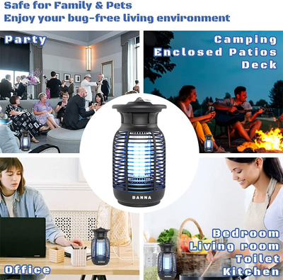 BANNA Bug Zapper,2 in 1 Mosquito Zapper for Outdoor & Indoor,High Powered Waterproof Mosquito Killer ,4200V Electronic Mosquito Lamp for Home, Backyard, Patio