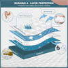 UNILIBRA 100% Waterproof Quilted Mattress Pad Twin Size, 6''-19'' Deep Pocket Fitted Mattress Protector Cover, Breathable, Hollow Cotton Alternative Filling Mattress Topper