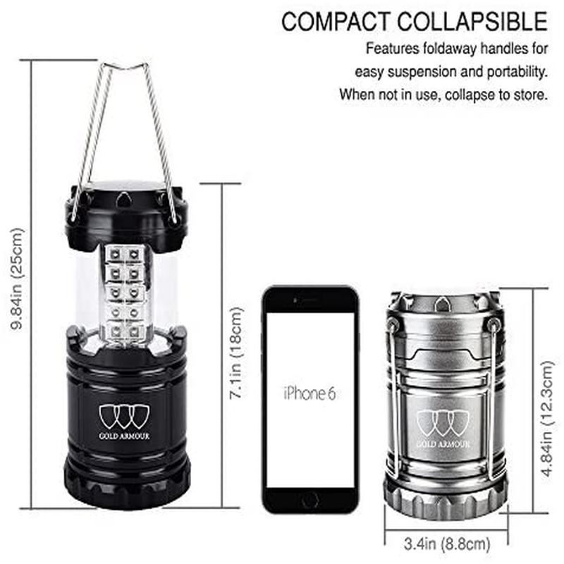4 Pack LED Portable Camping Lanterns with Batteries - (Multicolor)