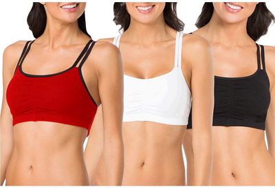 Fruit of the Loom Women's Spaghetti Strap Cotton Pullover Sports Bra