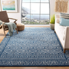 Safavieh Tulum Collection TUL264N Moroccan Boho Distressed Non-Shedding Stain Resistant Living Room Bedroom Area Rug, 6'7" x 6'7" Square, Navy / Ivory