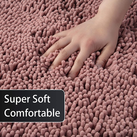 Microfiber Bath Rugs Chenille Bath Mat, Ultra Soft NUFR Bathroom Rugs Quick-Dry, Water Absorbent 